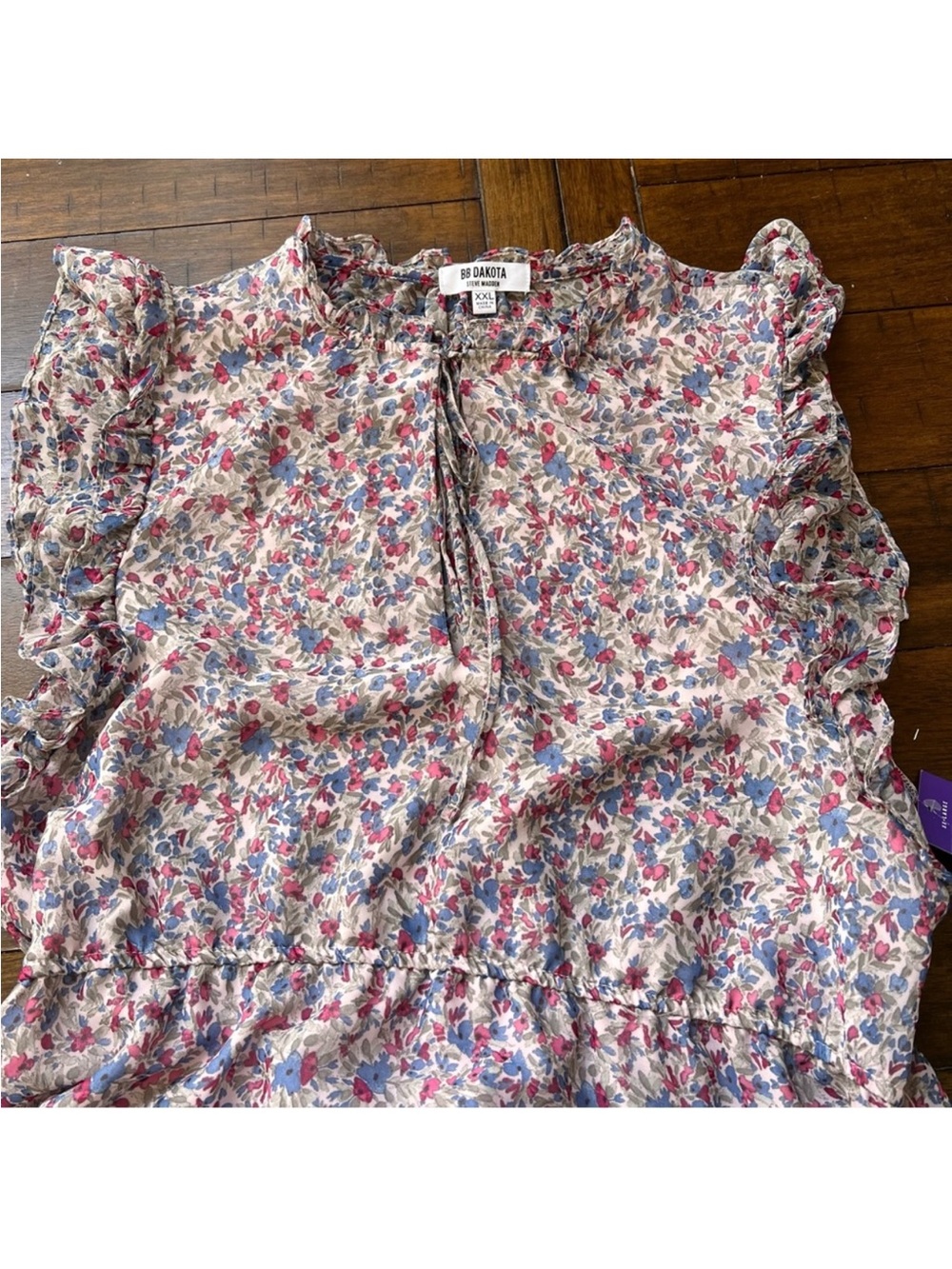 BB Dakota by Steve Madden Canyon Moon Blue and Pink Floral Dress XXL - Picture 4 of 13